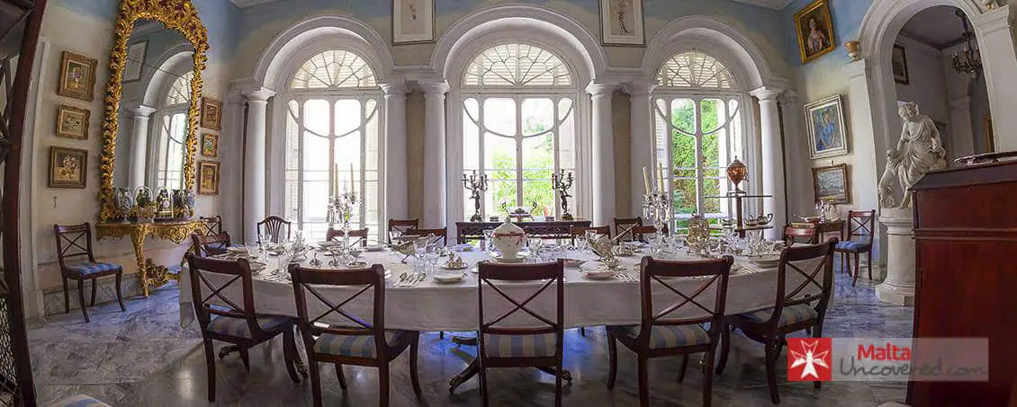 The dining room at Casa Rocca Piccola.