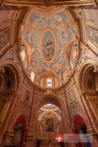 St. Roque's Chapel painted ceiling in Mdina.