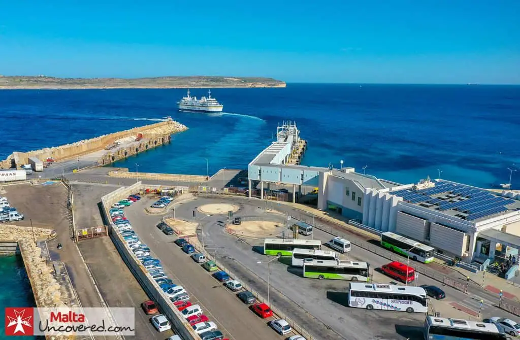 The Gozo ferry departing from Cirkewwa in the North of Malta.