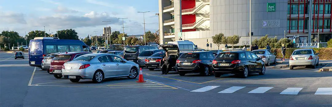 The Malta airport transfer area right outside the arrivals hall.