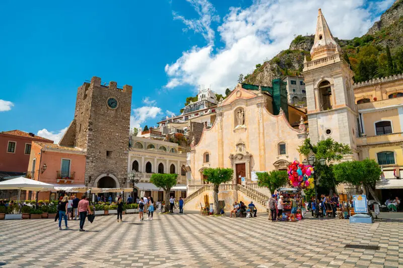 The beautiful town of Taormina: A great option to visit for day trips from Malta to Sicily.