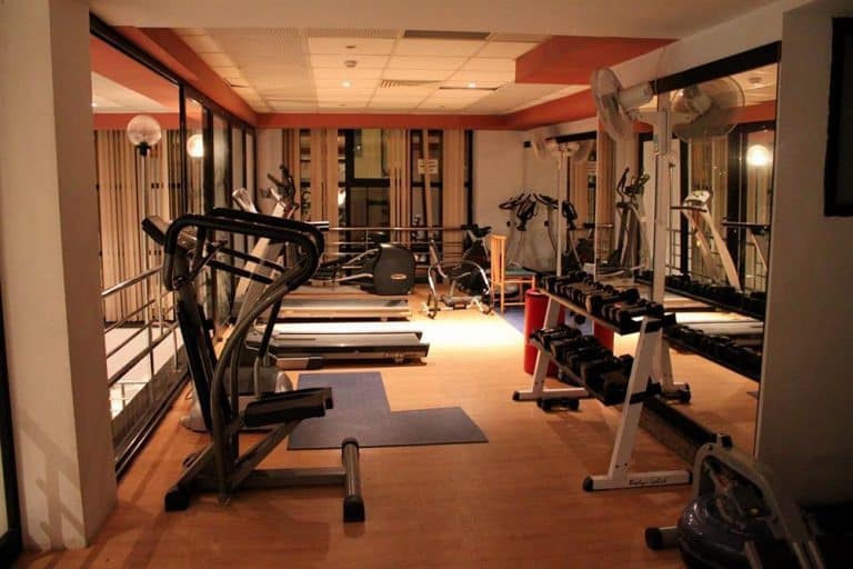 The fitness area at Pebbles Resort.