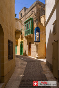 Small alley in the Old Town of Victoria Gozo.