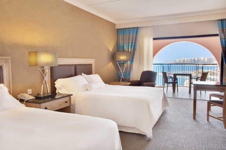 Comfortable suites at the 5-star Westin Dragonara Resort Malta.